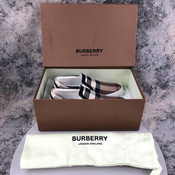 Burberry Men\'s EU 41.5 (8.5) Curt Exaggerated Check Birch Low Trainer Sneakers main image 4